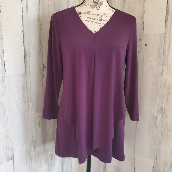 Alfani Tops - ALFANI RAW HEM LAYERED TUNIC TOP